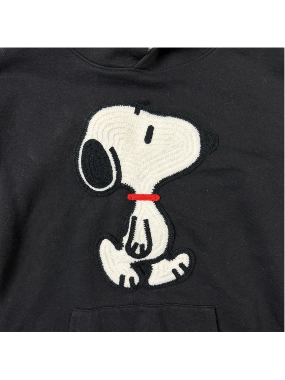 Snoopy Hoodie Sweatshirt Embroidered Licensed Peanuts Women's Black Size M - Picture 4 of 8